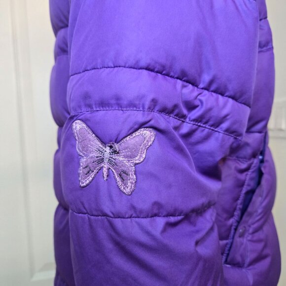 Duck down and feather filled Nike Puffer Hooded Jacket Purple XL (Youth) - Picture 5 of 16